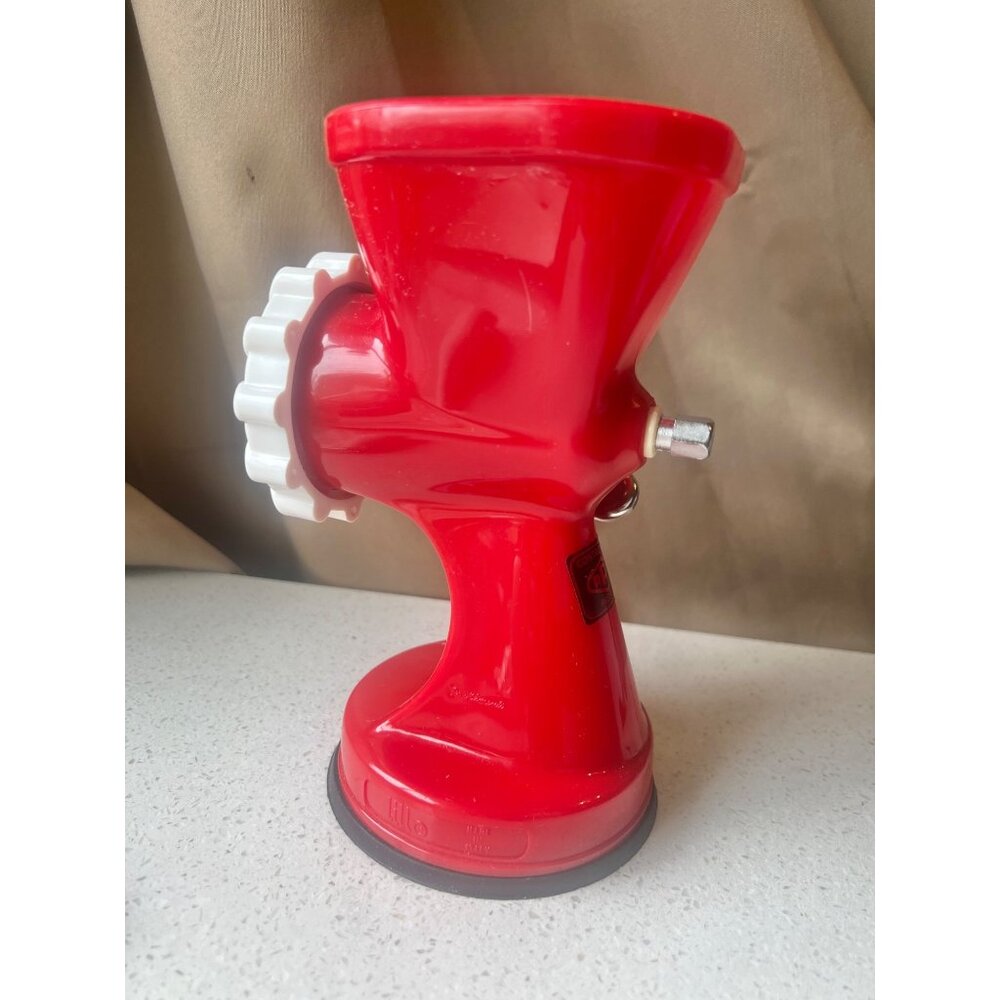 Pedrini Lillo Manual Meat Grinder Pasta Maker Red Plastic Italy Removable Handle - Picture 5 of 15